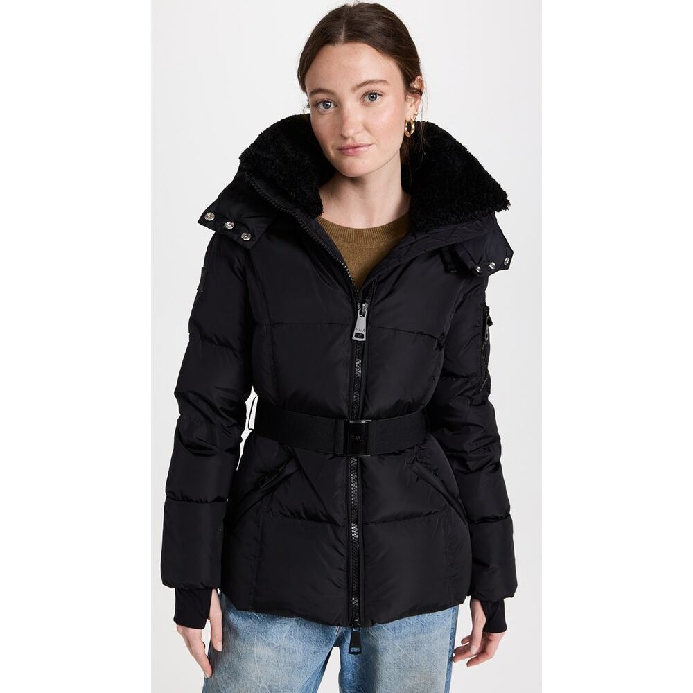 Sam Black Liv Puffer Belted Jacket size L large